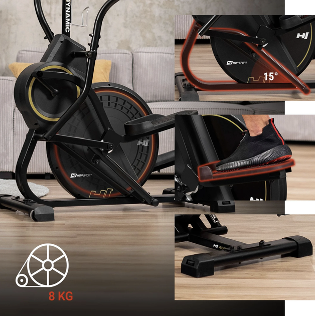 Орбитрек-степпер Hop-Sport HS-450B Dynamic Black-Gold до 120 кг Bluetooth - изображение 9