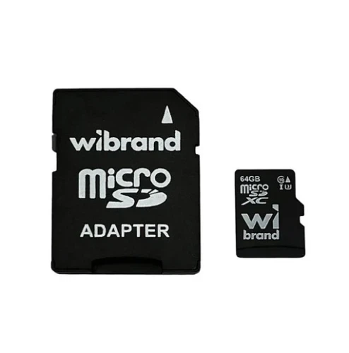 Карта памяти microSDXC, 64Gb, Wibrand, Class10 UHS-I U3, SD адаптер (WICDXU3/64GB-A) - Фото 1 Карта памяти microSDXC, 64Gb, Wibrand, Class10 UHS-I U3, SD адаптер (WICDXU3/64GB-A) - изображение 1