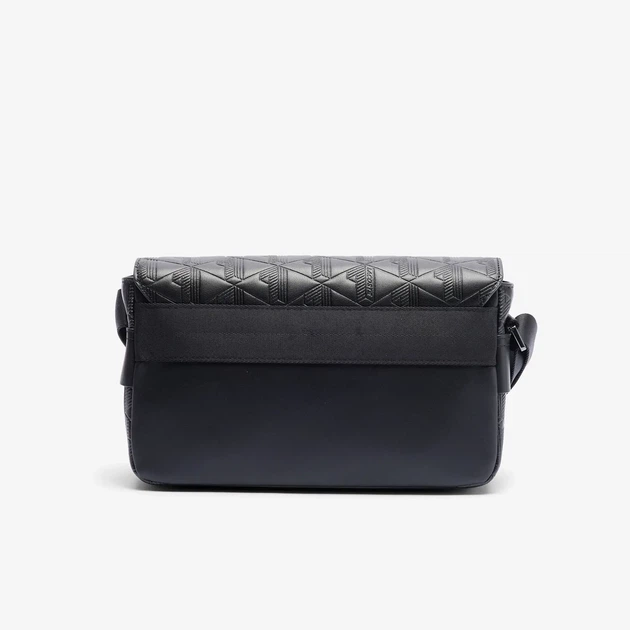 Сумка через плече Лакоста Monogram Leather Flap Close Satchel Black - Фото 5 Сумка через плече Лакоста Monogram Leather Flap Close Satchel Black - зображення 5