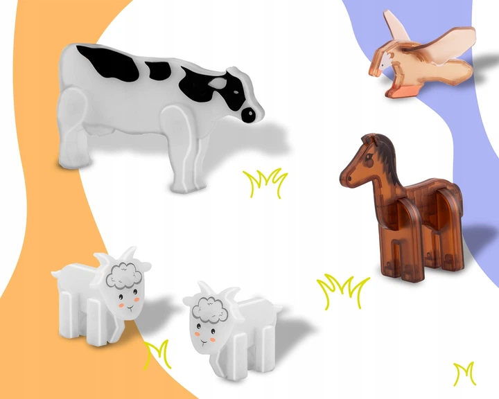 Klocki magnetyczne Ricokids RK-781 farma zwierząt 76 elementów 778100 (5903890630669) - obraz 4