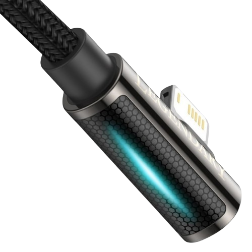 Кабель USB Lightning BASEUS CALCS-01 Legend Elbow 2,4A 1м чорний - изображение 2