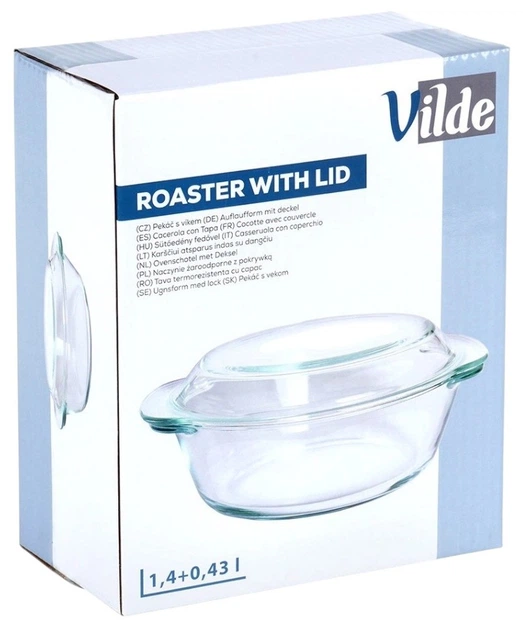 Naczynie Vilde żaroodporne z pokrywką szklane Przezroczyste 1.4 l / 430 ml (5904316471026) - obraz 3