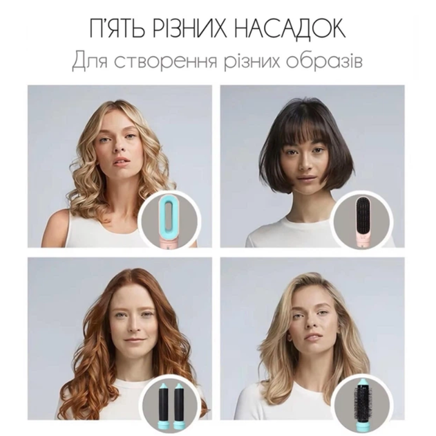 Професійний стайлер для волосся 5 в 1 з керамічним покриттям, іонізацією, регулюванням температури та у кейсі - Фото 9 Професійний стайлер для волосся 5 в 1 з керамічним покриттям, іонізацією, регулюванням температури та у кейсі - зображення 9