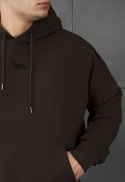 Худі Staff dark brown logo oversize XS - изображение 3