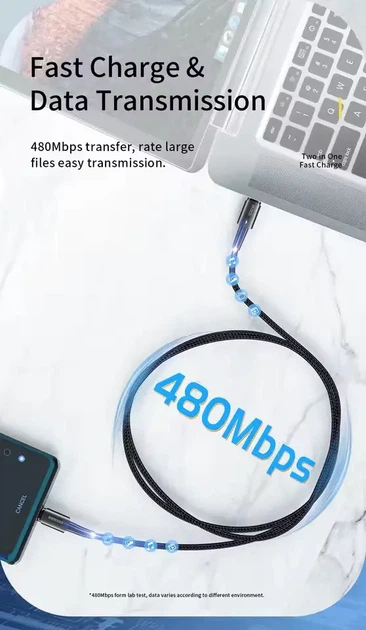 Кабель 1м Essager Type-C - Type-C PD 100W 20V 5A швидка зарядка для ноутбуків MacBook смартфонів PD3.0 QC4.0 - Фото 8 Кабель 1м Essager Type-C - Type-C PD 100W 20V 5A швидка зарядка для ноутбуків MacBook смартфонів PD3.0 QC4.0 - зображення 8