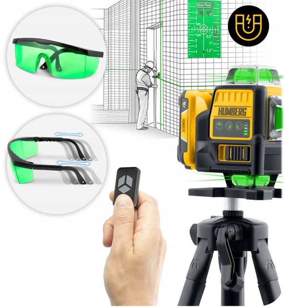 Лазерний рівень Humberg 517100 HM-171 в валізі + штатив (5903890624798) - зображення 8