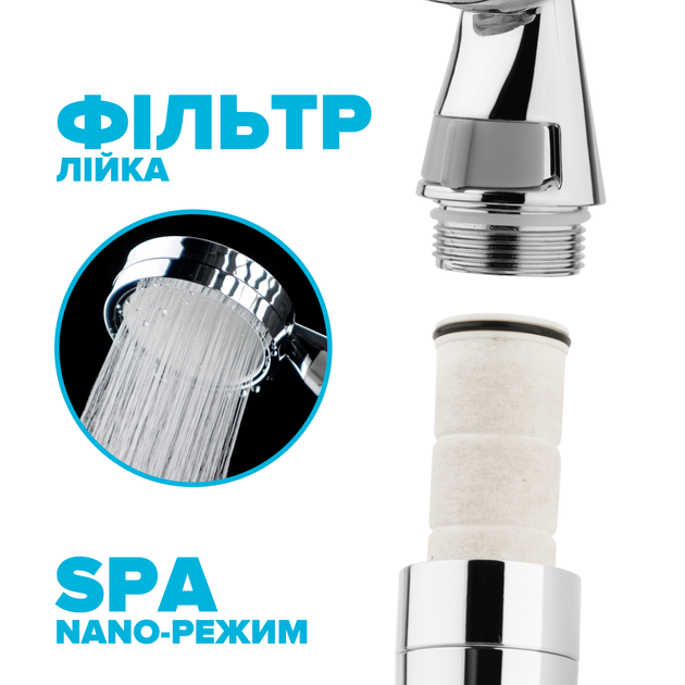 Фильтрующая душевая лейка DROP SPA1F-NANO100F с NANO SPA потоком и фильтром - изображение 2