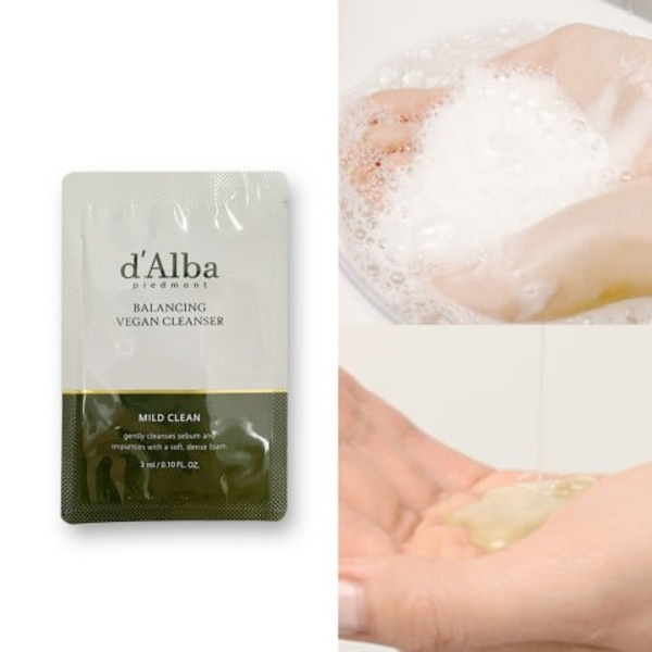 Гель для вмивання d'Alba Mild Skin Balancing Vegan Cleanser із екстрактом білого трюфеля 3 мл - Фото 2 Гель для вмивання d'Alba Mild Skin Balancing Vegan Cleanser із екстрактом білого трюфеля 3 мл - зображення 2