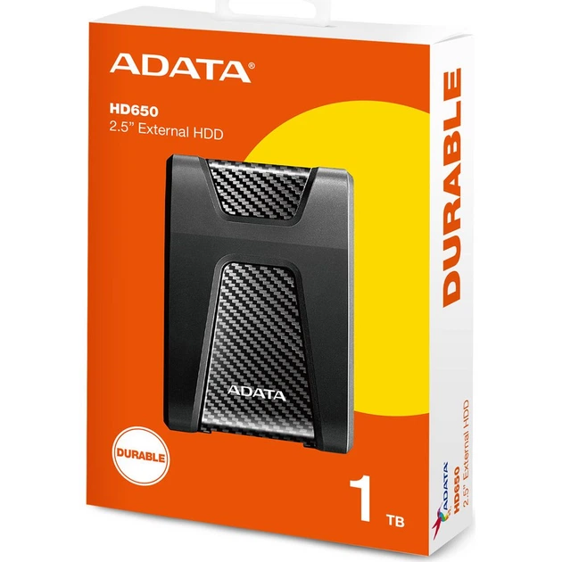 Зовнішній жорсткий диск ADATA DashDrive Durable HD650 1TB Black (AHD650-1TU31-CBK) [120343] - зображення 5