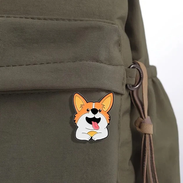 Брошь-значок BROCHE бижутерия Животные Улыбчивый Корги оранжевая BRGV115059 - изображение 6
