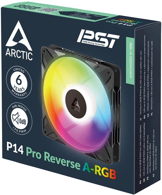 Вентилятор Arctic P14 Pro Reverse ARGB Black (ACFAN00323A) - зображення 5