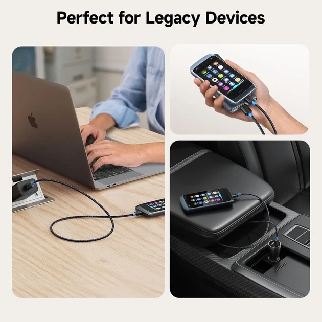 Кабель USB-C to Micro-USB 2.0 (Плетеный), 1 метр, Cable Matters, Для ЦАП/Камер - изображение 2