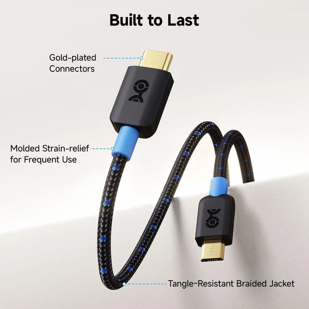 Кабель USB-C to Micro-USB 2.0 (Плетеный), 1 метр, Cable Matters, Для ЦАП/Камер - изображение 3