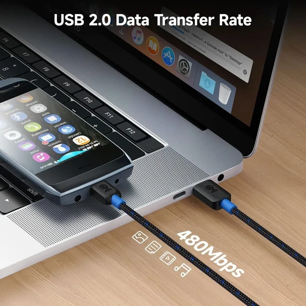 Кабель USB-C to Micro-USB 2.0 (Плетеный), 1 метр, Cable Matters, Для ЦАП/Камер - изображение 5