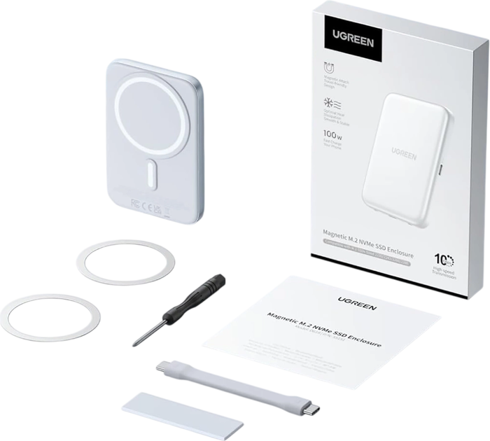 Зовнішня кишеня Ugreen M.2 NVMe SSD Magnetic Case White (6941876251513) - зображення 3