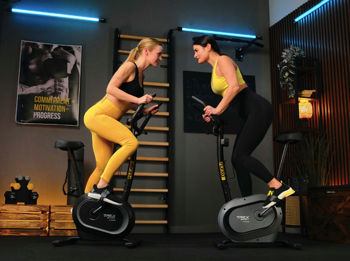 Велотренажер магнитный Trex Sport TX-450MB FLEXO до 120 кг маховик 6 кг серый - изображение 4