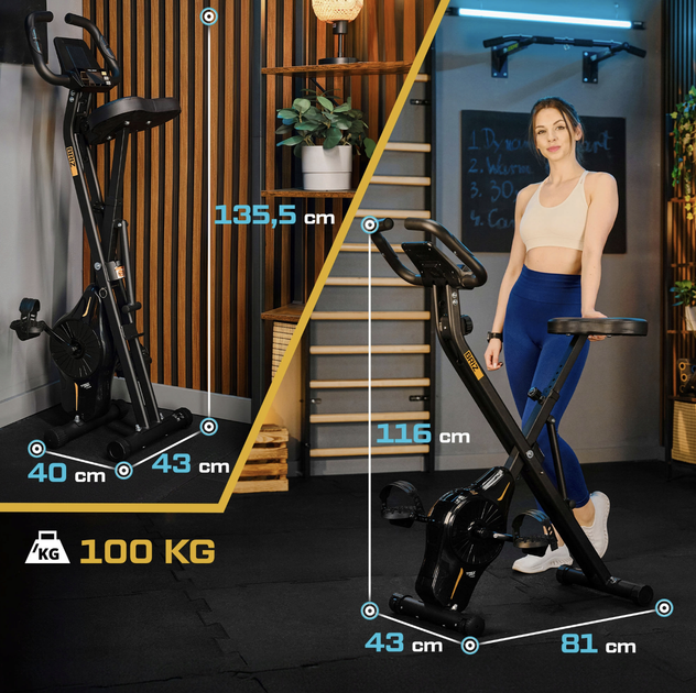 Велотренажер Trex Sport TX-340XB BRIZ черный. Магнитный, 8 уровней, складной, до 100 кг, для дома, фитнеса, реабилитации - изображение 7