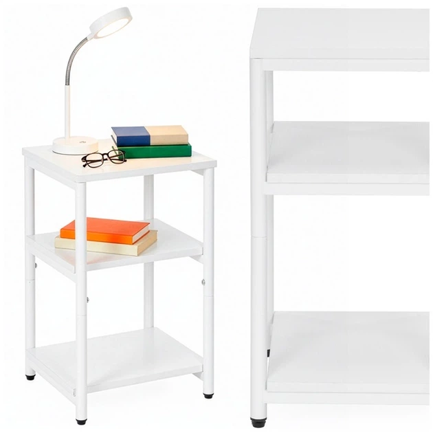 Приліжкова тумба SPRINGOS HF0065 35 x 31 x 59 см Біла (5908455306942) - зображення 3