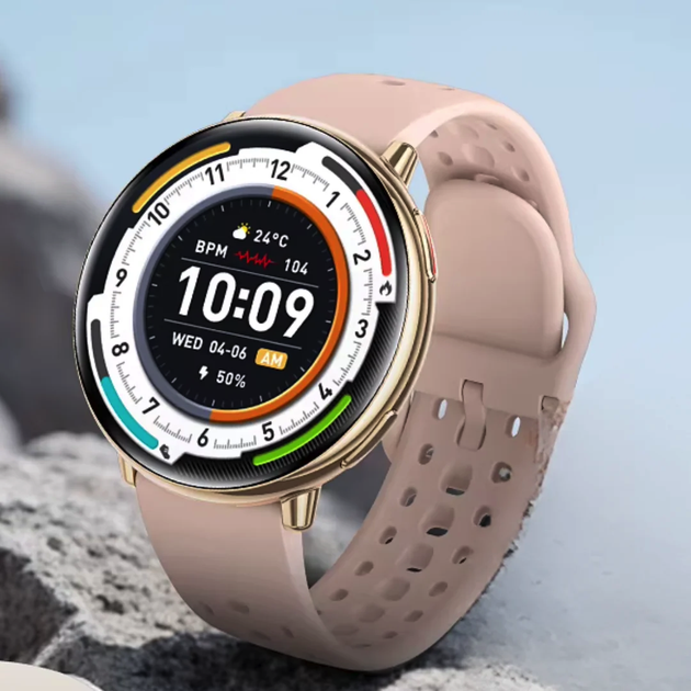 Смарт годинник жіночий Lemfo HD21 Gold (дзвінки, пульсометр, компас) AMOLED - Фото 2 Смарт годинник жіночий Lemfo HD21 Gold (дзвінки, пульсометр, компас) AMOLED - зображення 2