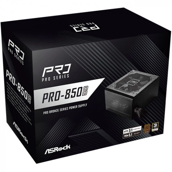 Блок питания ASRock PRO PRO-850B 850W 80+ Bronze ATX с вентилятором 120 мм Retail - изображение 5