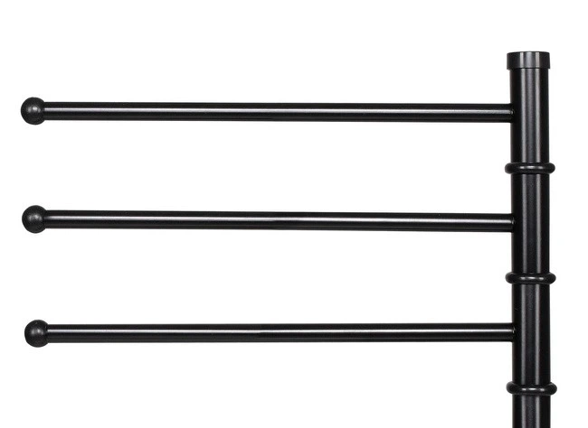 Stojak na ręczniki SPRINGOS TS0005 do łazienki 3 ramienny Czarny (5907719409917) - obraz 2