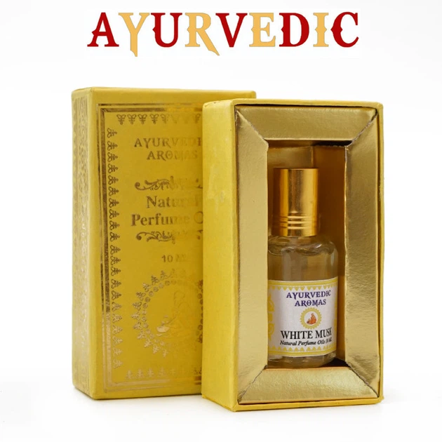 Парфюмерное масло Белый Муск Ayurvedic White Musk 10 мл Натуральное индийское ароматическое масло для тела - Фото 1 Парфюмерное масло Белый Муск Ayurvedic White Musk 10 мл Натуральное индийское ароматическое масло для тела - изображение 1