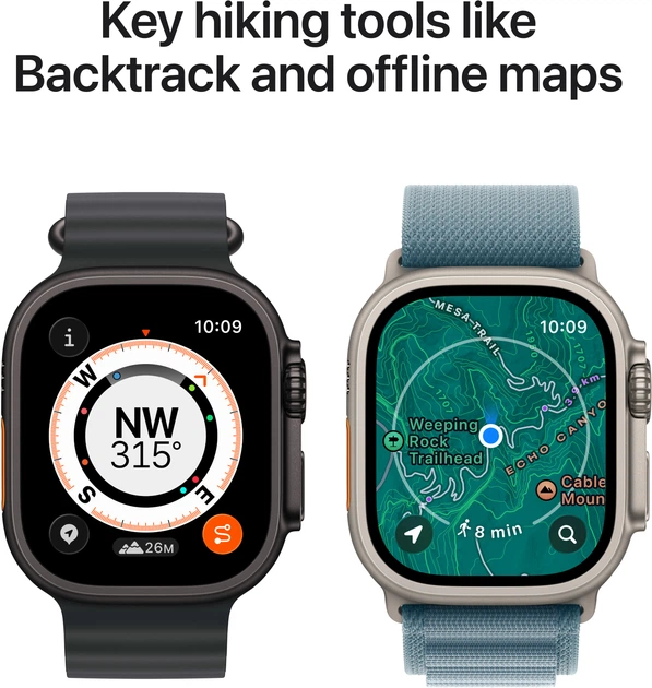 Smartwatch Apple Watch Ultra 3 GPS + Cellular 49mm Black Titanium Case with Black Alpine Loop - S (MF0Q4) - obraz 5