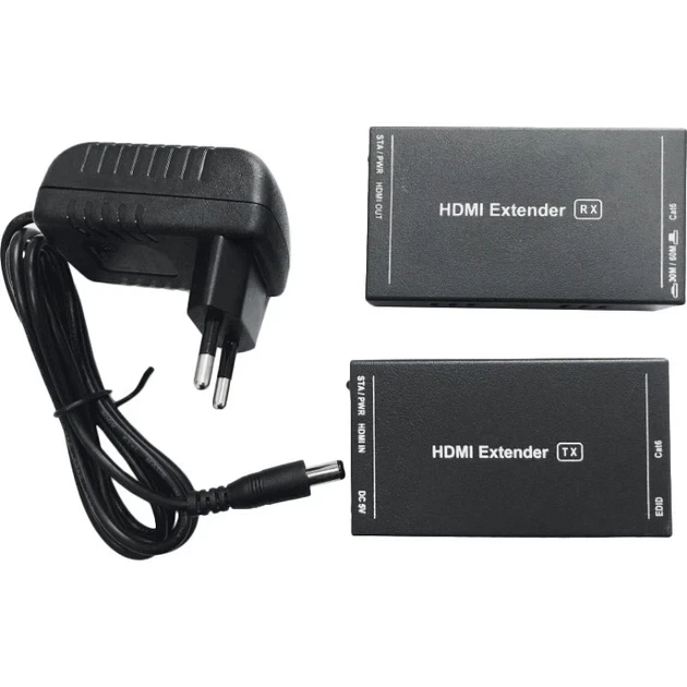 Удлинитель сигнала HDMI по витой паре Atcom, черный, 2 шт, до 60 м (14371) - Фото 1 Удлинитель сигнала HDMI по витой паре Atcom, черный, 2 шт, до 60 м (14371) - изображение 1
