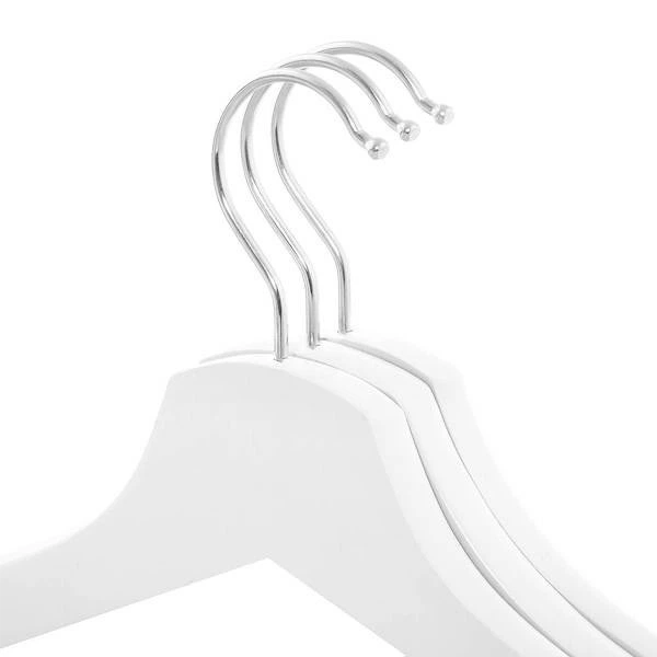 Вішалки для одягу Springos HG0059 дерев'яні 20 шт Білі (5907719451930) - зображення 3