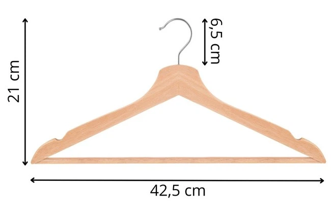 Вішалки для одягу Springos HG0086 дерев'яні 30 шт Світло коричневі (5908455306744) - зображення 6