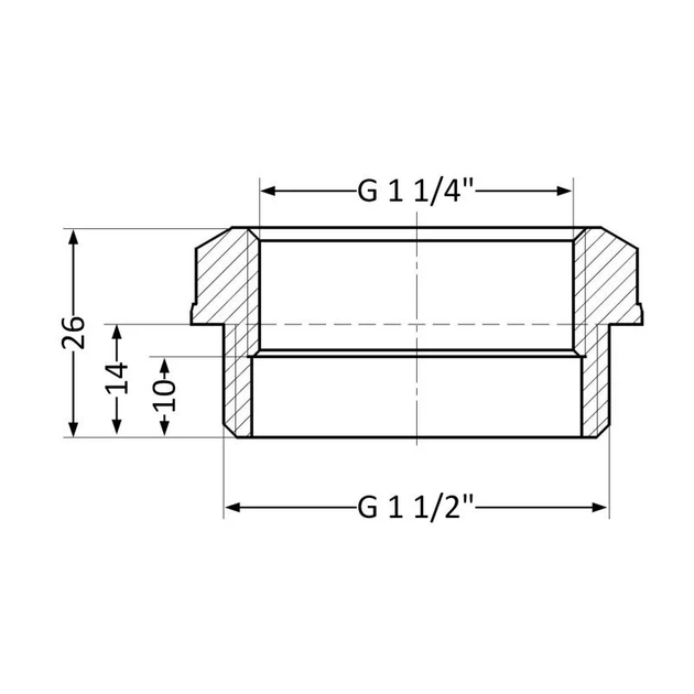 Футорка Thermo Alliance Standart 1 1/2"х1 1/4" ЗВ SD4234032 - зображення 2