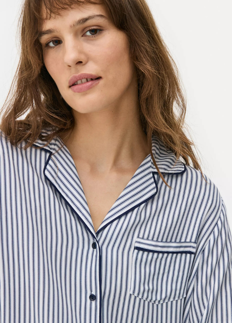 Женская пижамная рубашка Primark Twill Boyfriend Pyjama XXL для дома и сна Синий (8797) - Фото 3 Женская пижамная рубашка Primark Twill Boyfriend Pyjama XXL для дома и сна Синий (8797) - изображение 3