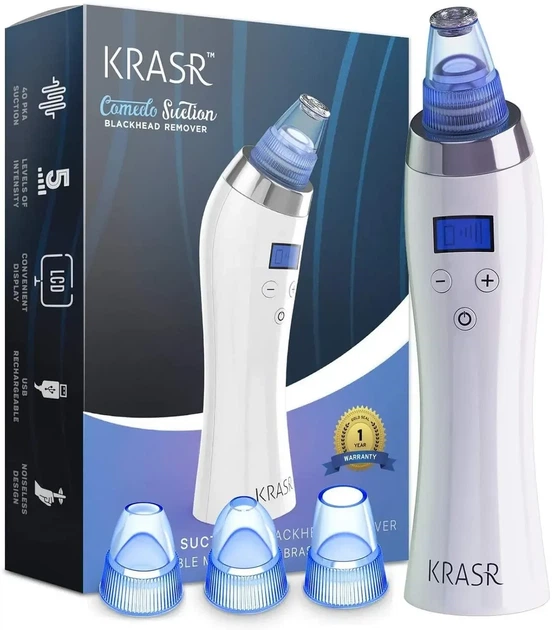 Вакуумный очиститель пор KRASR Comedo Suction, аппарат для микродермабразии и удаления черных точек (5 уровней) - Фото 2 Вакуумный очиститель пор KRASR Comedo Suction, аппарат для микродермабразии и удаления черных точек (5 уровней) - изображение 2