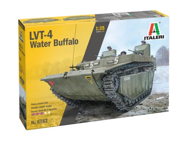 Збірна модель 1:35 бойова машина-амфібія LVT-4 WATER BUFFALO Italeri 6752 - Фото 2 Збірна модель 1:35 бойова машина-амфібія LVT-4 WATER BUFFALO Italeri 6752 - изображение 2