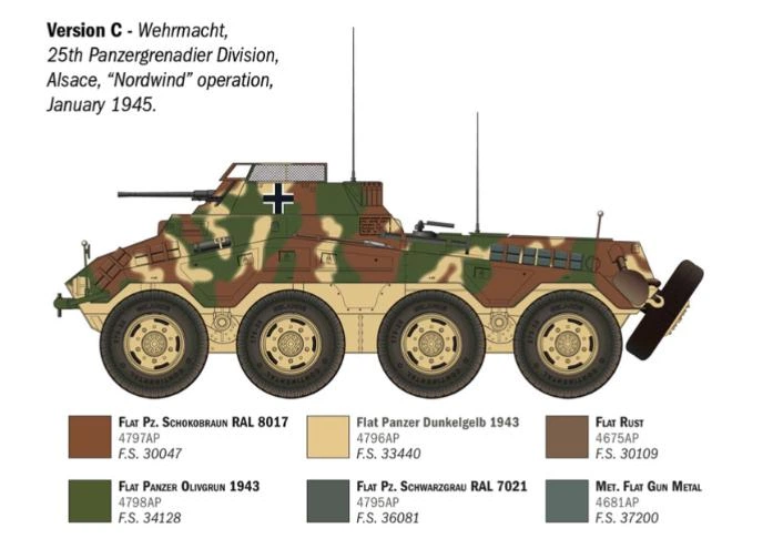 Збірна модель 1:35 бронеавтомобіль Sd.Kfz. 234/1 Italeri 6757 - изображение 6