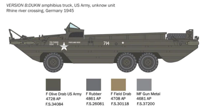 Збірна модель 1:35 версія амфібії вантажівка DUKW 2½ GMC Amphibious Truck - D DAY Italeri 6392 - Фото 6 Збірна модель 1:35 версія амфібії вантажівка DUKW 2½ GMC Amphibious Truck - D DAY Italeri 6392 - изображение 6