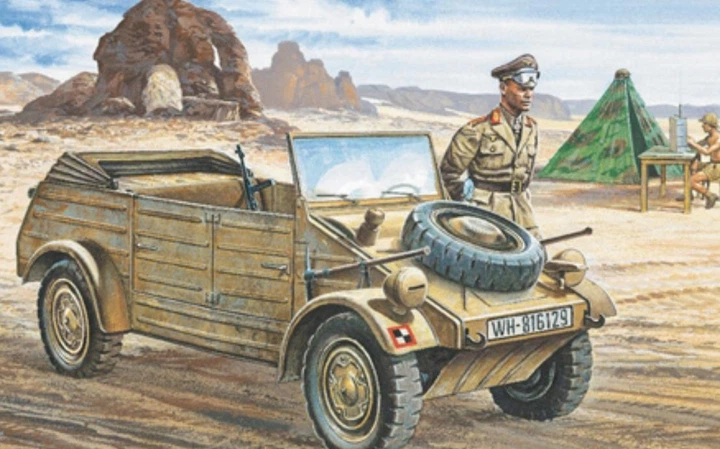 Збірна модель 1:35 автомобіль Volkswagen Typ 82 Kübelwagen Italeri 0312 - Фото 1 Збірна модель 1:35 автомобіль Volkswagen Typ 82 Kübelwagen Italeri 0312 - изображение 1