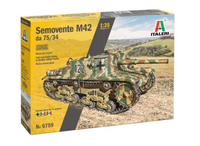 Збірна модель 1:35 італійська САУ Semovente M42 da 75/34 UPGRADED EDITION Italeri 6759 - Фото 2 Збірна модель 1:35 італійська САУ Semovente M42 da 75/34 UPGRADED EDITION Italeri 6759 - изображение 2