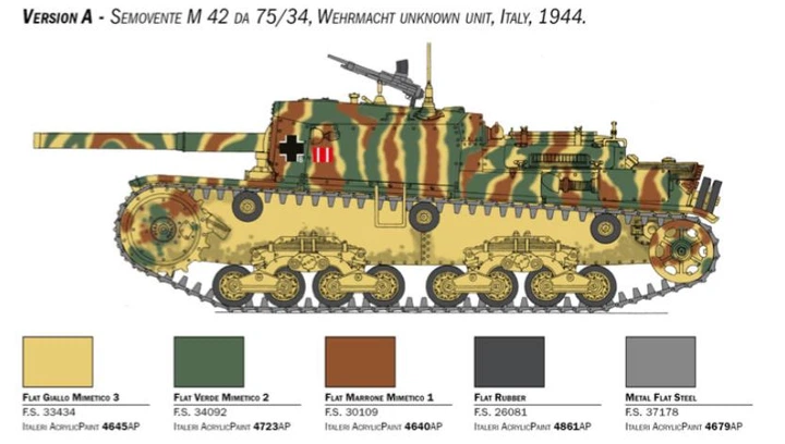 Збірна модель 1:35 італійська САУ Semovente M42 da 75/34 UPGRADED EDITION Italeri 6759 - Фото 4 Збірна модель 1:35 італійська САУ Semovente M42 da 75/34 UPGRADED EDITION Italeri 6759 - изображение 4
