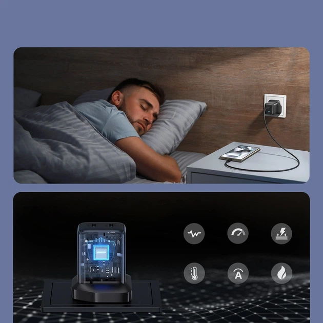 Ładowarka sieciowa JOYROOM JR-TCG17 45W 2 x- USB-C UK Black (6941237127365) - obraz 4