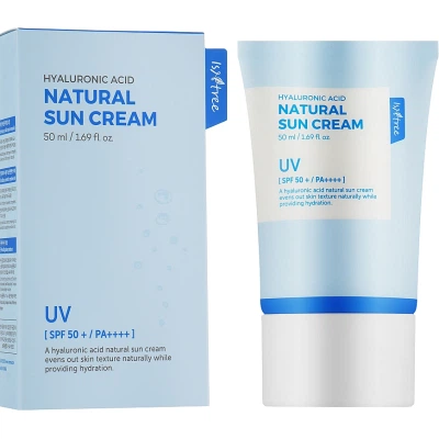 Средство от загара IsNtree Hyaluronic Acid Natural Sun Cream SPF 50+ PA++++ 50 мл (8809800941672) - изображение 2