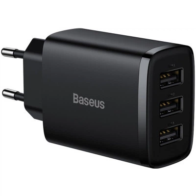 Зарядное устройство Baseus Compact Charger 3U Black (CCXJ020101) - Фото 1 Зарядное устройство Baseus Compact Charger 3U Black (CCXJ020101) - изображение 1