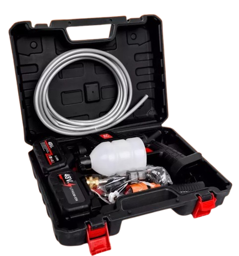 Мойка аккумуляторная высокого давления Cleaning Gun 8559 с кейсом 2 аккумуляторами 48 Вт Черный - Фото 5 Мойка аккумуляторная высокого давления Cleaning Gun 8559 с кейсом 2 аккумуляторами 48 Вт Черный - изображение 5