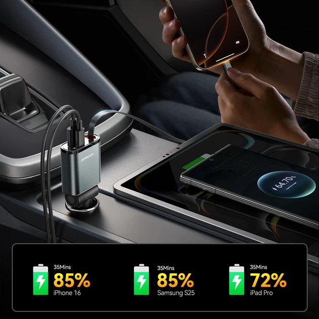 Ładowarka samochodowa JOYROOM JR-CCL07 30W Grey (6956116797836) - obraz 2