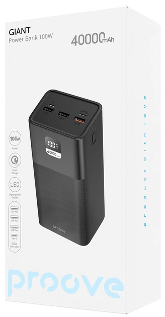 Powerbank Proove Giant 40000mAh 100W Black (PBGI99320001) - obraz 4