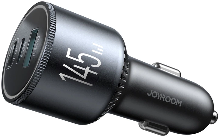 Автомобільний зарядний пристрій JOYROOM JR-CCN07 145W 2xUSB-C USB-A + 100W USB-C Cable Dark Gray (6956116764968) - зображення 5