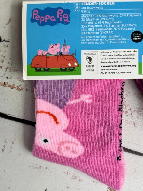 Шкарпетки дитячі для дівчинки Peppa Pig 31-34р Рожевий (23/100) - Фото 4 Шкарпетки дитячі для дівчинки Peppa Pig 31-34р Рожевий (23/100) - зображення 4
