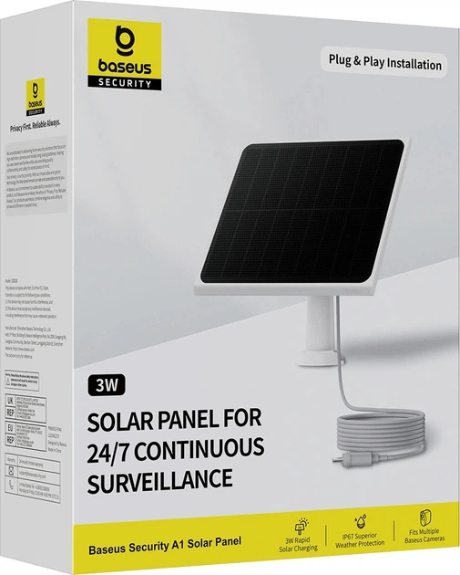Panel fotowoltaiczny Baseus Security A1 Biały (S0003600) - obraz 2