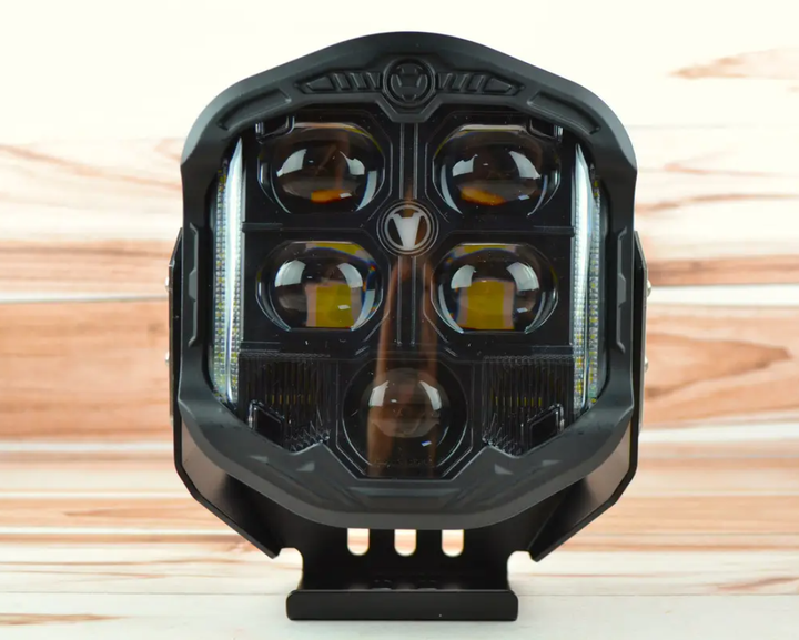 LED фара прямокутна лінзована (1шт) 96W ближній + дальній чітка 12-24V (20x20x8СМ) фари на трактор МТЗ - зображення 4