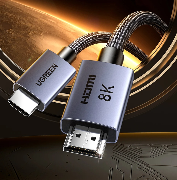 Кабель Ugreen HD171 HDMI V2.1 8K 60Hz 1m - Фото 2 Кабель Ugreen HD171 HDMI V2.1 8K 60Hz 1m - изображение 2